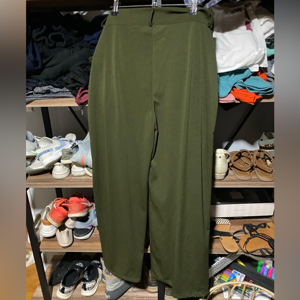 SHEIN Olive Green Boot Cut Pants - Picture 2 of 3